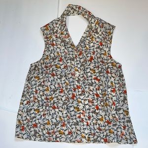 BCBG Generation - Floral sleeveless blouse with racer back cut out